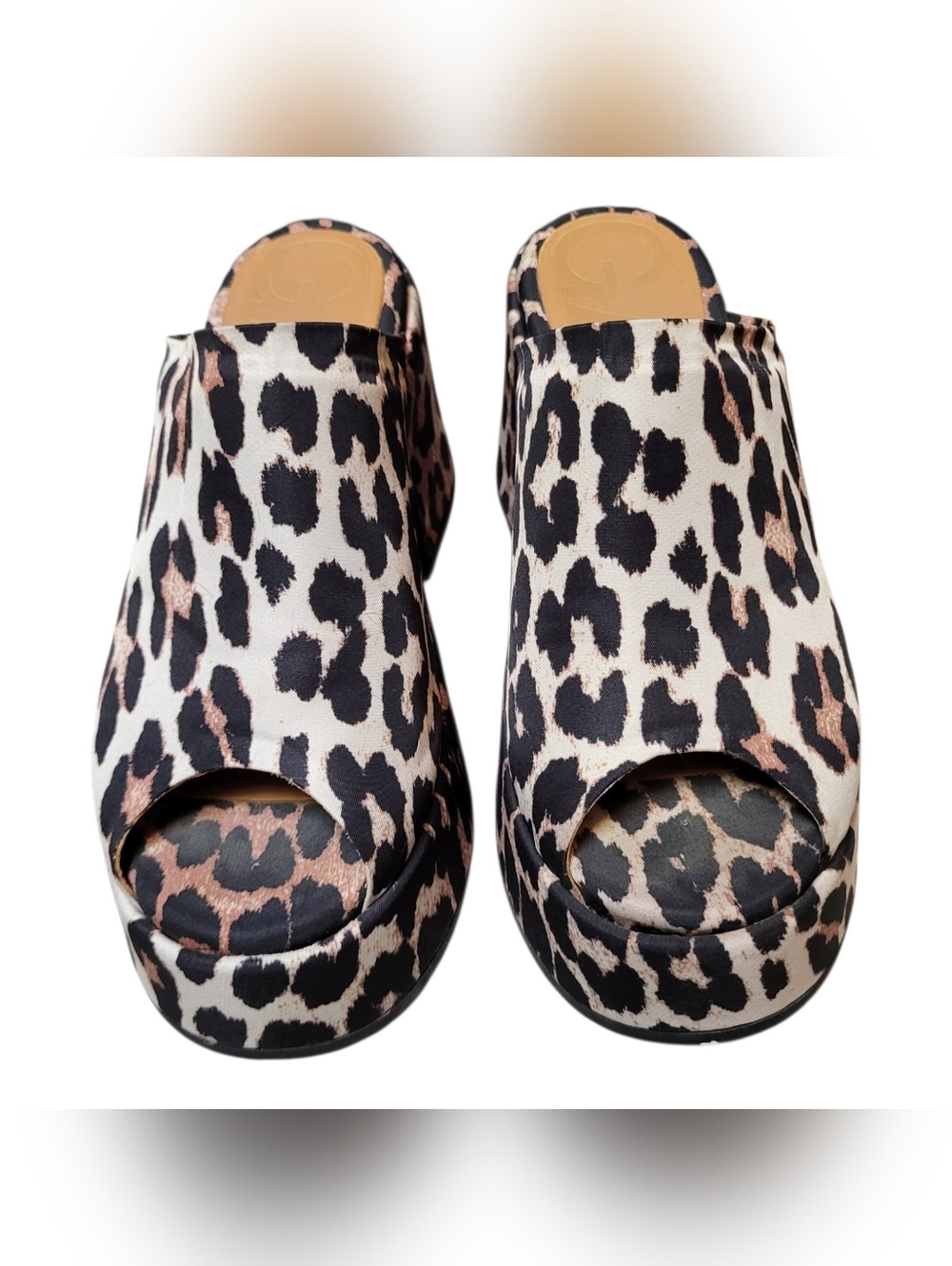 Ganni Women's Leopard Print Satin Platform Mule Sandals - Size 38 (7.5-8 US)